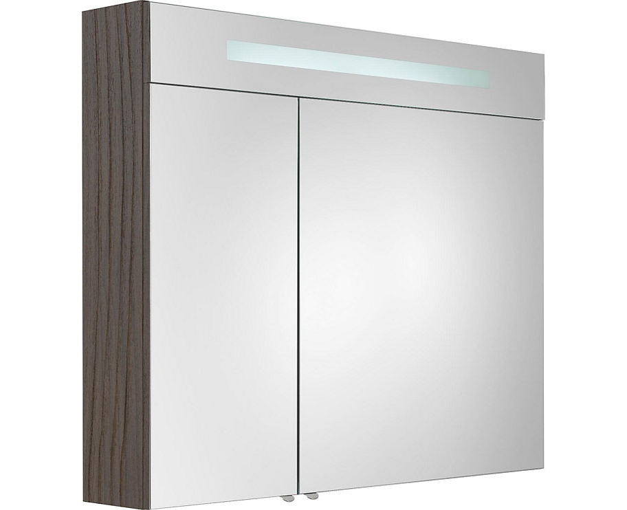 Spiegelschrank mit beleuchteter LED-Zierblende, 900 mm Breite