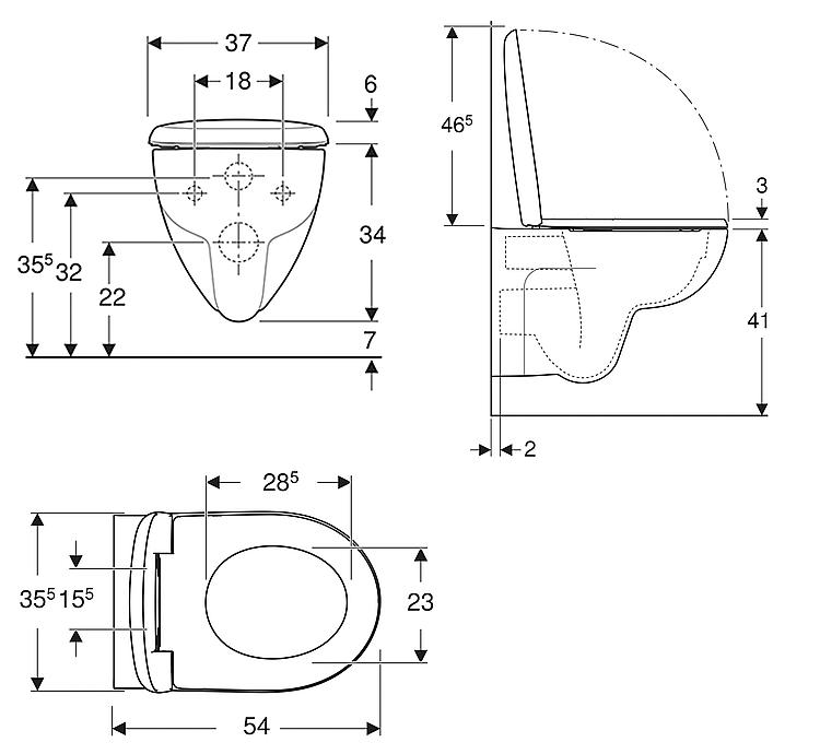 Geberit Combi-Pack Wand-Tiefspül-WC Renova