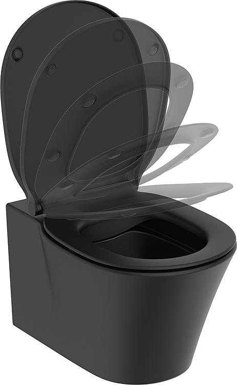 Wand-Tiefspül-WC Helconnect Air, spülrandlos schwarz