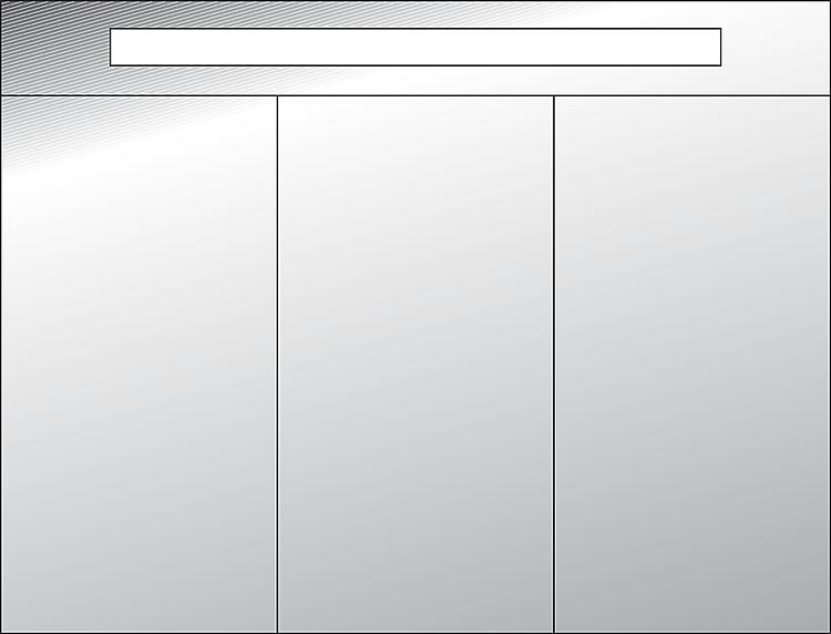 Spiegelschrank mit beleuchteter LED-Zierblende, 1050 mm Breite